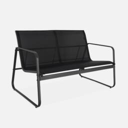 sweeek 4-seater Metal Garden Furniture Set in Black - thumbnail 2