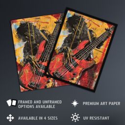 "Artery8 Guitar Player Musician Gig Abstract Painting Wall Art Print in Yellow - Size: W18"" x H24""" - thumbnail 2
