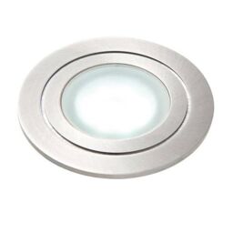 Netlighting Hayz Integrated LED 1 Light Outdoor Coastal Recessed Light Marine Grade Brushed Stainless Steel Frosted IP67 in Grey - thumbnail 1