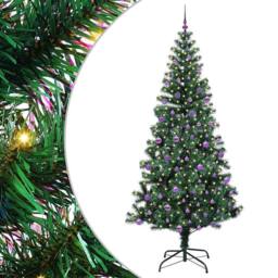 Berkfield Home Elegant Artificial Pre-lit Christmas Tree Green 240 cm PVC & Metal - thumbnail 3