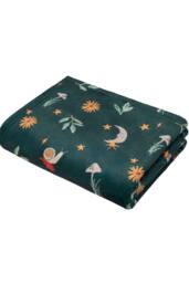 Fusion 'Botanical Mushrooms' Super Soft Fleece Throw in Green - Size: 120 cm x 150 cm - thumbnail 2