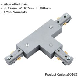 Loops Commercial Track Lighting T-Connector - 180mm x 107mm - Silver Rail System in Metallics - thumbnail 2