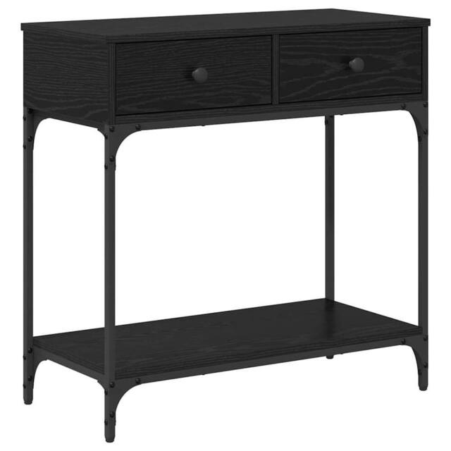 Berkfield Home Console Table Black Oak 75x34.5x75 cm Engineered Wood - image 1