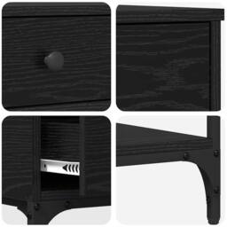 Berkfield Home Console Table Black Oak 75x34.5x75 cm Engineered Wood - thumbnail 9