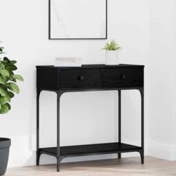 Berkfield Home Console Table Black Oak 75x34.5x75 cm Engineered Wood - thumbnail 2