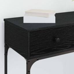 Berkfield Home Console Table Black Oak 75x34.5x75 cm Engineered Wood - thumbnail 4