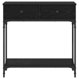 Berkfield Home Console Table Black Oak 75x34.5x75 cm Engineered Wood - thumbnail 6