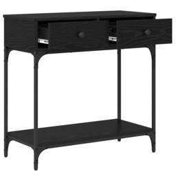 Berkfield Home Console Table Black Oak 75x34.5x75 cm Engineered Wood - thumbnail 5