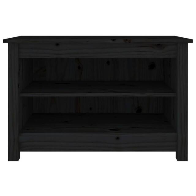 Berkfield Home Shoe Bench Black 70x38x45.5 cm Solid Wood Pine - image 1