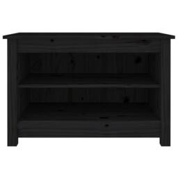 Berkfield Home Shoe Bench Black 70x38x45.5 cm Solid Wood Pine - thumbnail 1