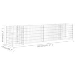 Berkfield Home H-Shaped Gabion Planter Steel Wire 260x40x60 cm in Silver - Size: 260 x 40 x 60 cm - thumbnail 6