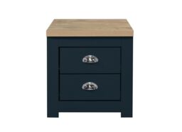 Birlea Highgate 2 Drawer Bedside Navy Blue & Oak - thumbnail 4