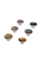 Living and Home 6Pcs Bohemian Style Mixed Color Ceramic Cabinet Drawer Knobs Furniture Accessories for Dresser, Drawer, Cabinet in Yellow - thumbnail 3