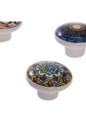 Living and Home 6Pcs Bohemian Style Mixed Color Ceramic Cabinet Drawer Knobs Furniture Accessories for Dresser, Drawer, Cabinet in Yellow - thumbnail 4