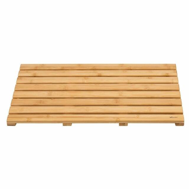 VOGREX BAMBOO BOARD WOODEN NATURAL WOOD BATHROOM RECTANGULAR SHOWER BATH MAT in Brown - image 1