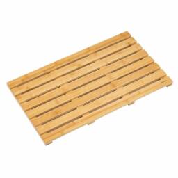 VOGREX BAMBOO BOARD WOODEN NATURAL WOOD BATHROOM RECTANGULAR SHOWER BATH MAT in Brown - thumbnail 3