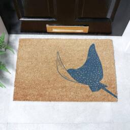 Artsy Mats Sting Ray Doormat (60 x 40cm) in Brown - Size: 40 cm x 60 cm - thumbnail 1