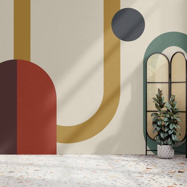 Superfresco Easy Oval Geo Pop Red Print To Order 3m x 2.8m Mural - image 1