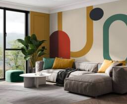 Superfresco Easy Oval Geo Pop Red Print To Order 3m x 2.8m Mural - thumbnail 4