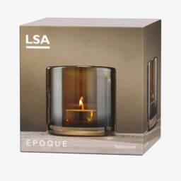 LSA Epoque Tealight Holder Height 8.5cm Ambre/Lustre Brown in Amber - thumbnail 2
