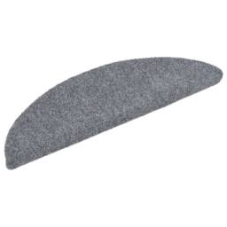 Berkfield Home 15 Self-adhesive Stair Mats Needle Punch 56x17x3 cm Light Grey - Size: Medium - thumbnail 3