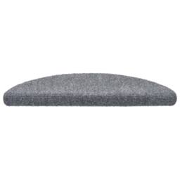 Berkfield Home 15 Self-adhesive Stair Mats Needle Punch 56x17x3 cm Light Grey - Size: Medium - thumbnail 4