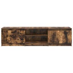 Berkfield Home TV Cabinet Smoked Oak 140x40x35.5 cm Engineered Wood in Brown - thumbnail 5