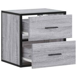 Berkfield Home Durable Wall-mounted Bedside Cabinets 2 pcs Grey Sonoma 40x31x39.5 cm - thumbnail 9