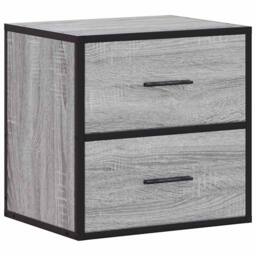 Berkfield Home Durable Wall-mounted Bedside Cabinets 2 pcs Grey Sonoma 40x31x39.5 cm - thumbnail 6