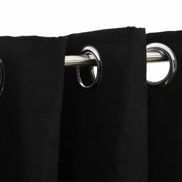 Berkfield Home Linen-Look Blackout Curtains with Grommets 2pcs Black 140x175cm - Size: 140x175 cm - image 1
