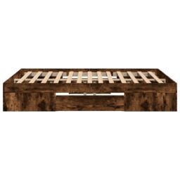 Berkfield Home Bed Frame without Mattress Smoked Oak 120x200 cm Engineered Wood in Brown - Size: Small Double - thumbnail 6