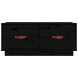Berkfield Home TV Cabinet Black 80x34x35 cm Solid Wood Pine - Size: 80 x 34 x 35 cm - thumbnail 7