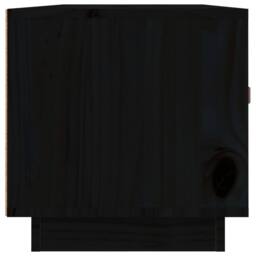 Berkfield Home TV Cabinet Black 80x34x35 cm Solid Wood Pine - Size: 80 x 34 x 35 cm - thumbnail 8