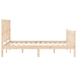 Berkfield Home Bed Frame with Headboard 140x190 cm Solid Wood in Natural - thumbnail 7