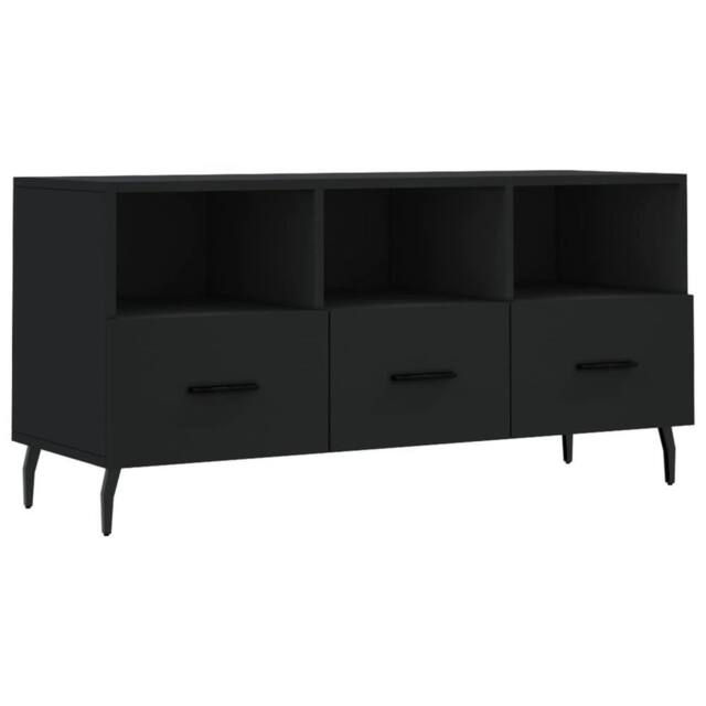 Berkfield Home TV Cabinet Black 102x36x50 cm Engineered Wood - Size: 102 x 36 x 50 cm - image 1