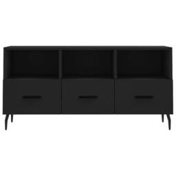 Berkfield Home TV Cabinet Black 102x36x50 cm Engineered Wood - Size: 102 x 36 x 50 cm - thumbnail 5
