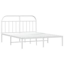 Berkfield Home Metal Bed Frame with Headboard White 183x213 cm - thumbnail 3