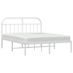 Berkfield Home Metal Bed Frame with Headboard White 183x213 cm - thumbnail 5
