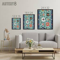 "Artery8 Owen Jones Vibrant Chinese Floral Pattern Framed Canvas Wall Art Print - Size: W12"" x H16""" - thumbnail 4