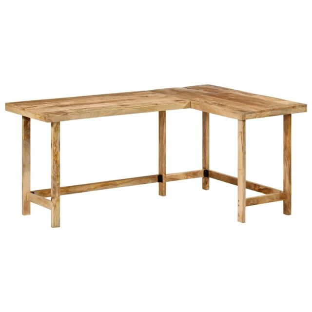 Berkfield Home Desk 165x110x75 cm Solid Wood Mango in Brown - Size: 165 x 110 x 75 cm - image 1