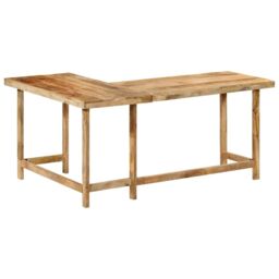 Berkfield Home Desk 165x110x75 cm Solid Wood Mango in Brown - Size: 165 x 110 x 75 cm - thumbnail 5