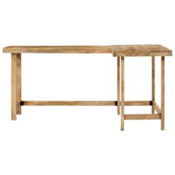 Berkfield Home Desk 165x110x75 cm Solid Wood Mango in Brown - Size: 165 x 110 x 75 cm - thumbnail 3