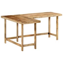 Berkfield Home Desk 165x110x75 cm Solid Wood Mango in Brown - Size: 165 x 110 x 75 cm - thumbnail 2
