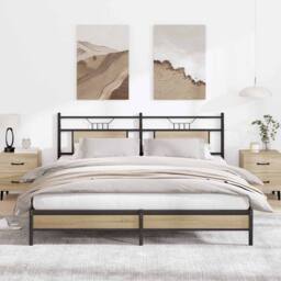 Berkfield Home Decorative Bed Frame without Mattress Sonoma Oak 160x200 cm Engin in Brown - thumbnail 2