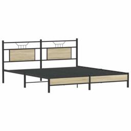 Berkfield Home Decorative Bed Frame without Mattress Sonoma Oak 160x200 cm Engin in Brown - thumbnail 5
