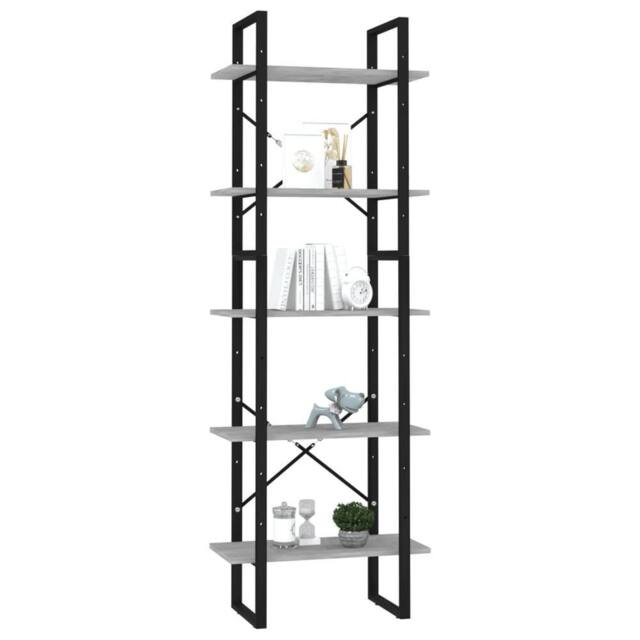Berkfield Home Modern 5-Tier Book Cabinet Concrete Grey 60x30x175 cm Engineered Wood - Size: 60 x 30 x 175 cm - image 1