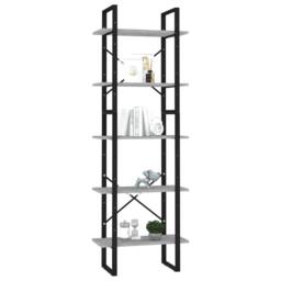 Berkfield Home Modern 5-Tier Book Cabinet Concrete Grey 60x30x175 cm Engineered Wood - Size: 60 x 30 x 175 cm - thumbnail 1