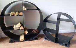 Inspirational Gifting Steel Round Log Store & Shelves Metal Log Holder Log Storage in Black - thumbnail 4