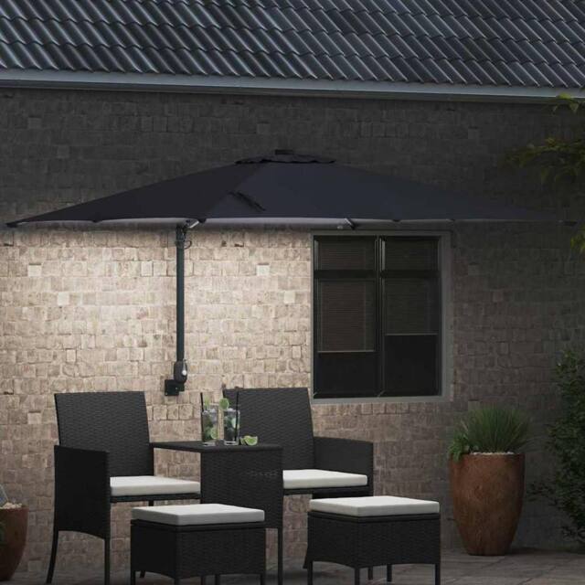 Berkfield Home Traditional Garden Parasol Anthracite 248, 5 x 247, 5 x 119 cm Fabric in Dark Grey - image 1