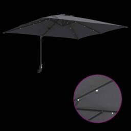 Berkfield Home Traditional Garden Parasol Anthracite 248, 5 x 247, 5 x 119 cm Fabric in Dark Grey - thumbnail 9